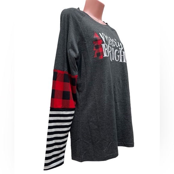 NWT Merry bright women’s long sleeve dark gray T-shirt size S - Picture 3 of 6